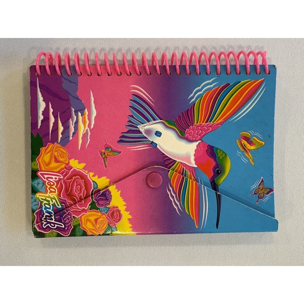 Vintage Lisa Frank Little Notebook Dashly the Hummingbird Pink Sprial 4x6